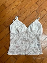 Top in pizzo bianco