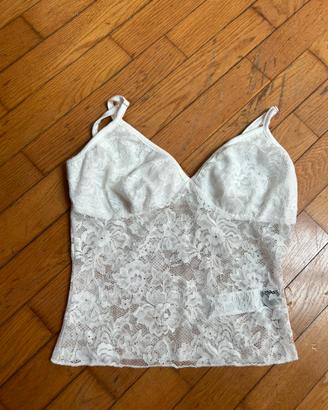 Top in pizzo bianco