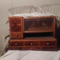 Credenza con vetrina legno anni 50