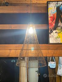 Lampadario artigianale in fil di ferro