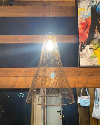 Lampadario artigianale in fil di ferro