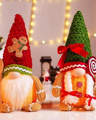 2 Pezzi Gnomi Natalizi, Gnomi Ornamenti Natalizi c