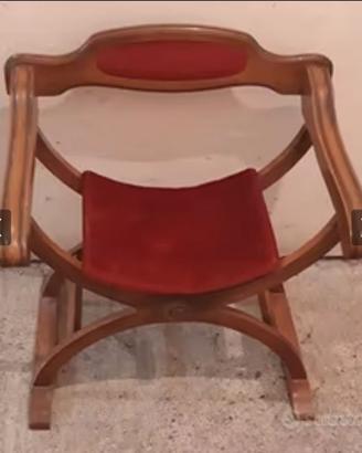 Antica Sedia Panca Vintage LEGNO VELLUTO 65x69x48.