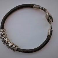 Bracciale cuoio e argento