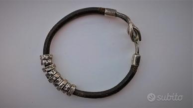 Bracciale cuoio e argento