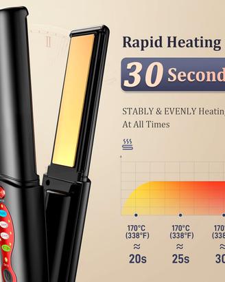 Piastra per capelli in titanio senza fili ricarica