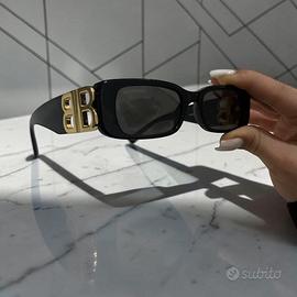 BALENCIAGA BB0096S Occhiali da Sole Donna Nero Oro