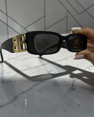 BALENCIAGA BB0096S Occhiali da Sole Donna Nero Oro