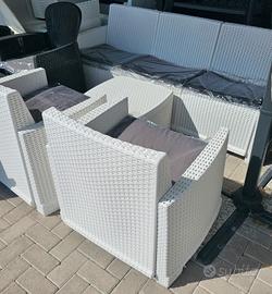 Set Relax Giardino Divano 3 Posti 190cm bianco o n