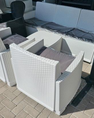 Set Relax Giardino Divano 3 Posti 190cm bianco o n