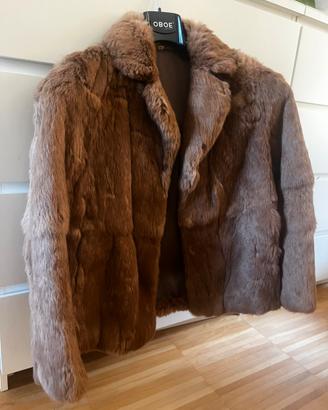 Pelliccia vintage  tg 42 coney marrone/cammello