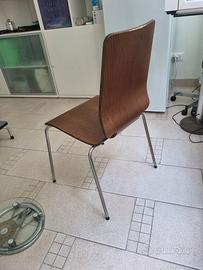 Sedie in legno e metallo cromato