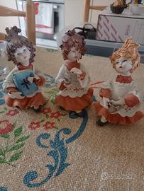 Tris statuette stile Capodimonte 