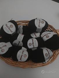 LOTTO 10 GOMITOLI LANA COLORE NERO 