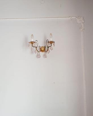 2 applique con gocce in vetro di murano