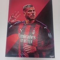 Stampa Theo Hernández su disegno di Skillart
