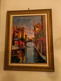 Quadro Olio su Tela - Scorcio di Venezia - Firmato