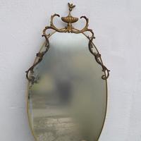 Specchio antico ottone e vetro 