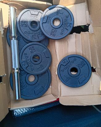 kit per 3 manubri da 10kg + 2 dischi da 5kg 