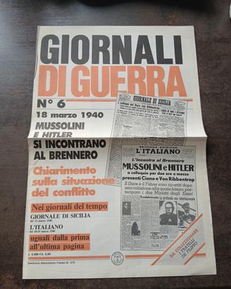 Giornali di guerra ristampa Mussolini e hitler al 
