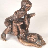 Statuina di coppia erotica in bronzo