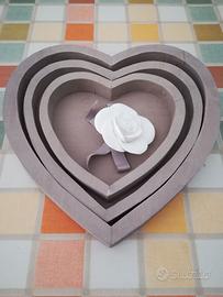 3 Vassoi decorativi a forma di cuore