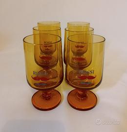 6 bicchieri baffo rosso della Martini anni '70