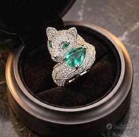 Anello in argento volpe bianca per donna