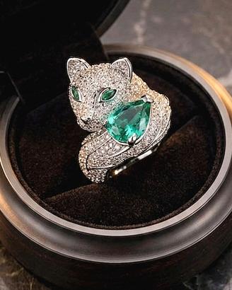Anello in argento volpe bianca per donna