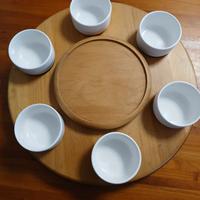 PIATTO GIREVOLE IN LEGNO PER FONDUTA LEGNOART