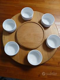 PIATTO GIREVOLE IN LEGNO PER FONDUTA LEGNOART