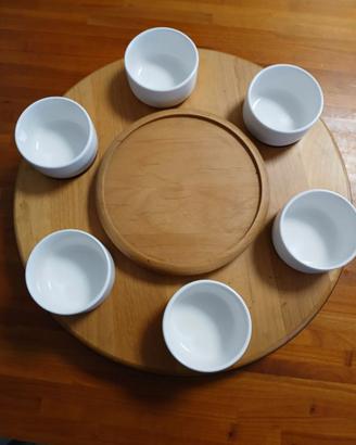 PIATTO GIREVOLE IN LEGNO PER FONDUTA LEGNOART