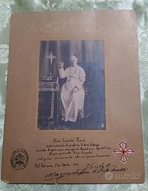 CIMELIO D'EPOCA FOTO AUTENTICATA  CON DEDICA PAPA 