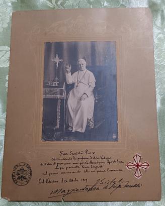 CIMELIO D'EPOCA FOTO AUTENTICATA  CON DEDICA PAPA 