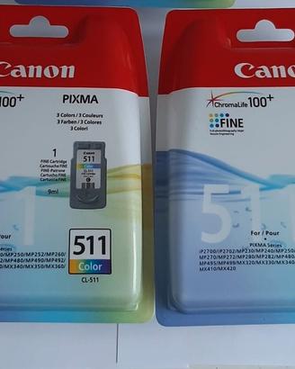 Lotto di 2 cartucce Canon CL511 colore Originali