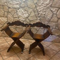 Coppia poltrona in legno