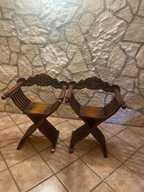 Coppia poltrona in legno