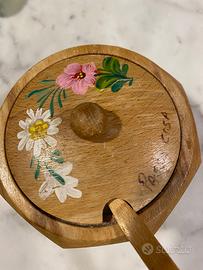 Zuccheriera artigianale in legno, anni 70 , nuova