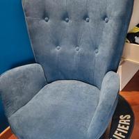 Poltrona a dondolo  – Blu velluto 