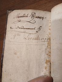 Libro Antico 1733 - Storia Sacra - Firme Storiche