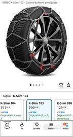 Catene da Neve König K-Slim Gruppo 103 - NUOVE