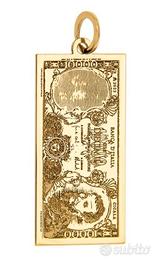 Ciondolo banconota 10000 lire oro giallo 18kt