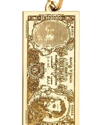 Ciondolo banconota 10000 lire oro giallo 18kt