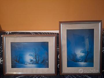 coppia rota atmosfere notturne blue olio su tela