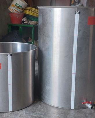Botti acciaio per vino - 200 litri e 500 litri