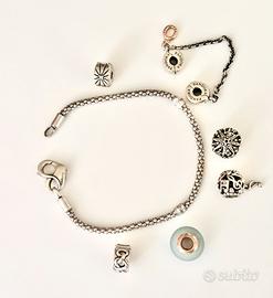 Bracciale pandora con charms argento sterling