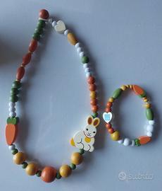 Collana e bracciale Thun per bambini in legno