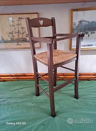 Seggiolone bimbo vintage  legno massello 