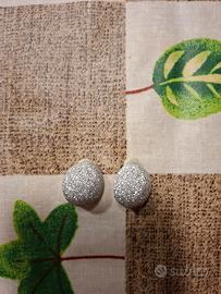 Orecchini a clip argento glitter - Come nuovi