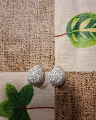 Orecchini a clip argento glitter - Come nuovi